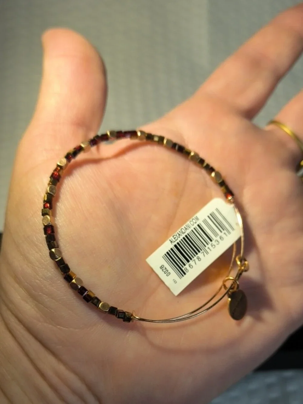 Alex and Ani February Swarovski Birth Month Crystal  Gold Accent  Bracelet